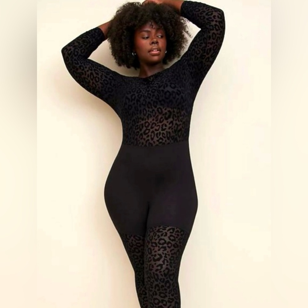 Torrid Black Leopard Print Catsuit NWT Size 3X